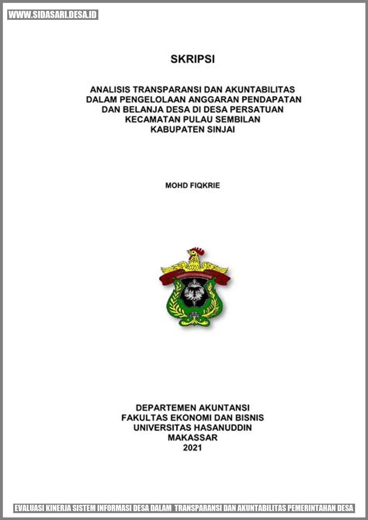 Evaluasi Kinerja Sistem Informasi Desa